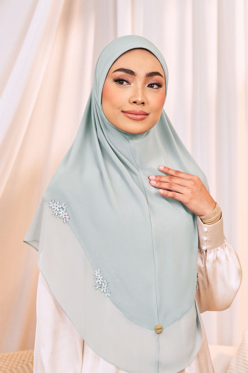 JIWA Tudung Sarung in Soft Blue