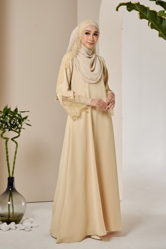 AMIA Abaya in Dusty Yellow