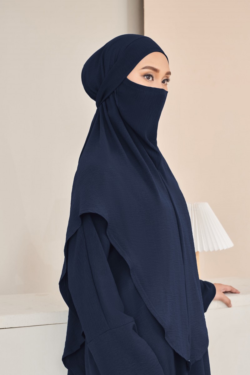 MARWA Khimar in Deep Blue