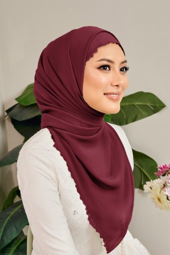 (AS-IS) ISRA Sulam Shawl in Burgundy