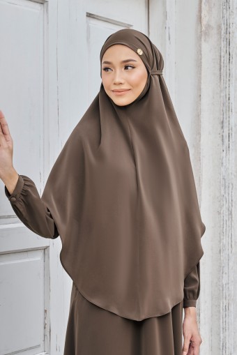 (AS-IS) KHAWLA Khimar in Deep Brown