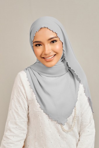 (AS-IS) ISRA Sulam Shawl in Soft Grey