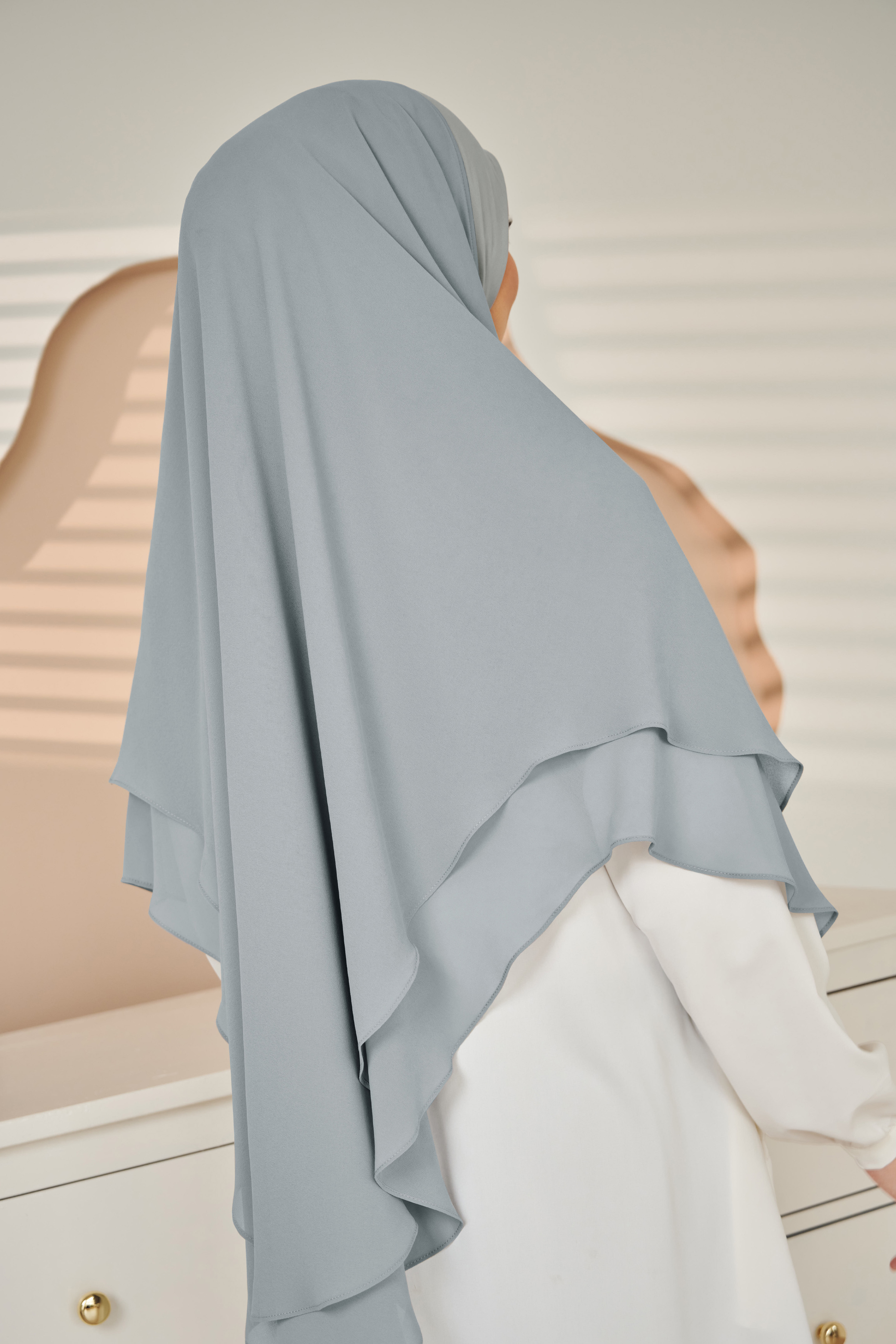 (AS-IS) Nageena Khimar in Greyish Blue