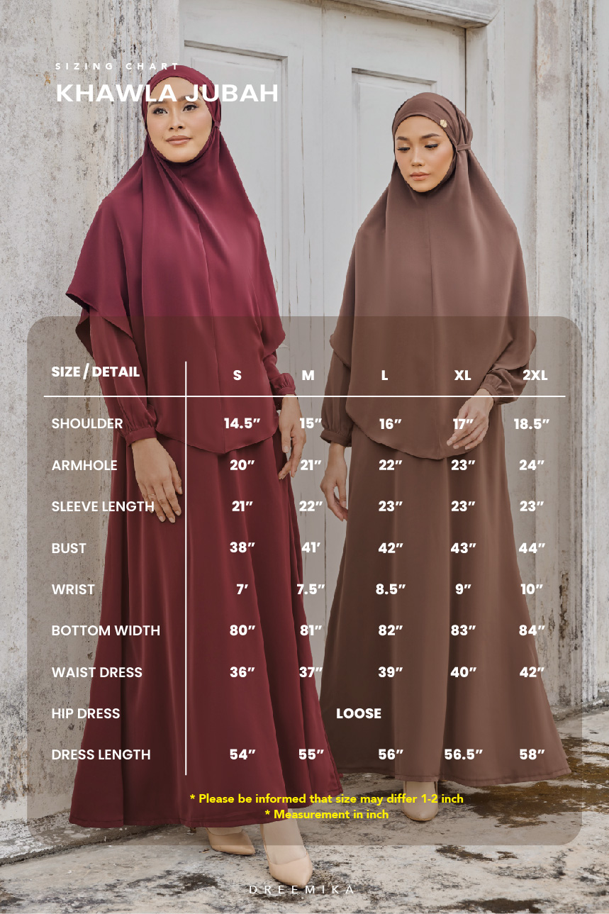 KHAWLA Jubah in Soft Brown