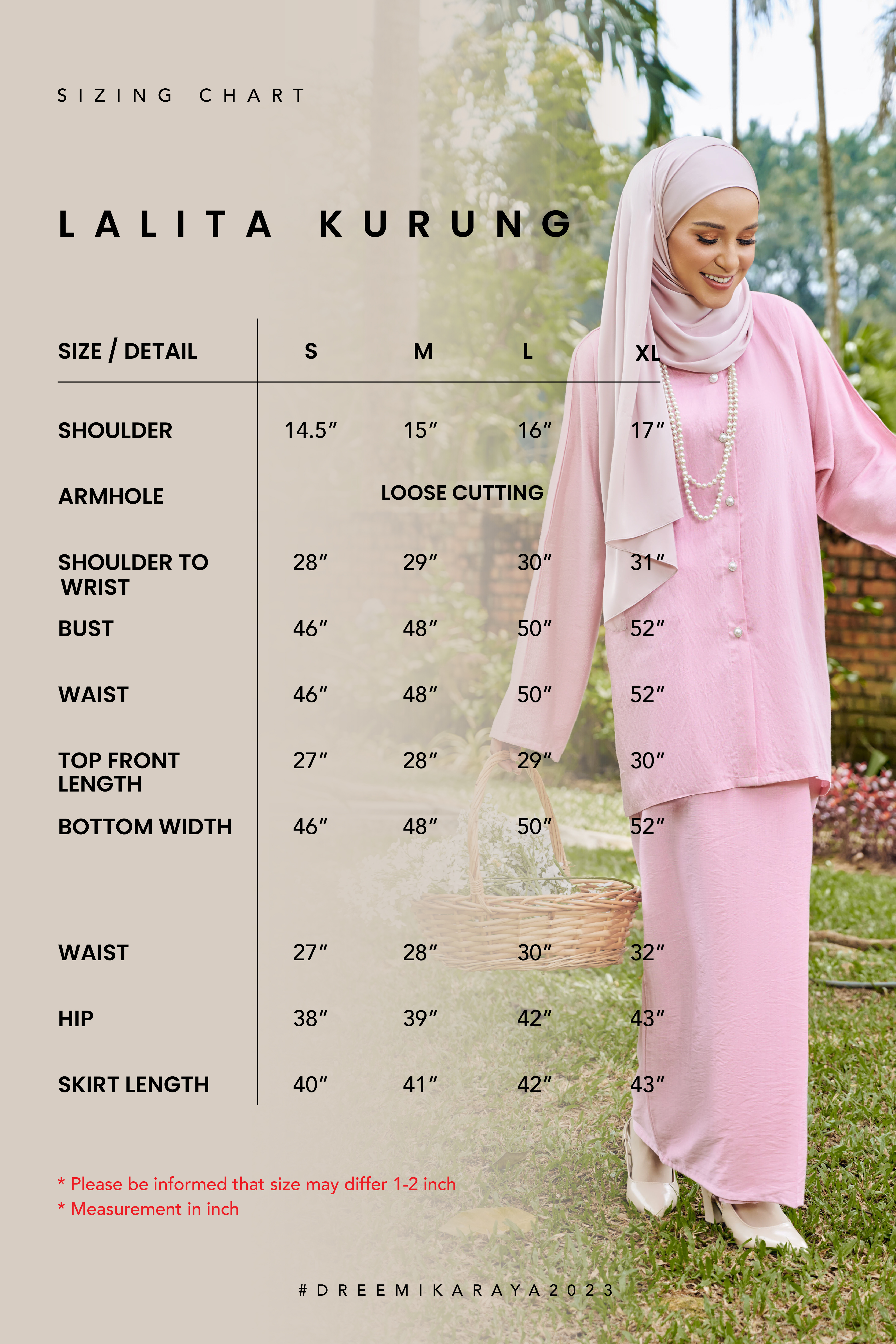 Lalita Kurung in Chalk Blue