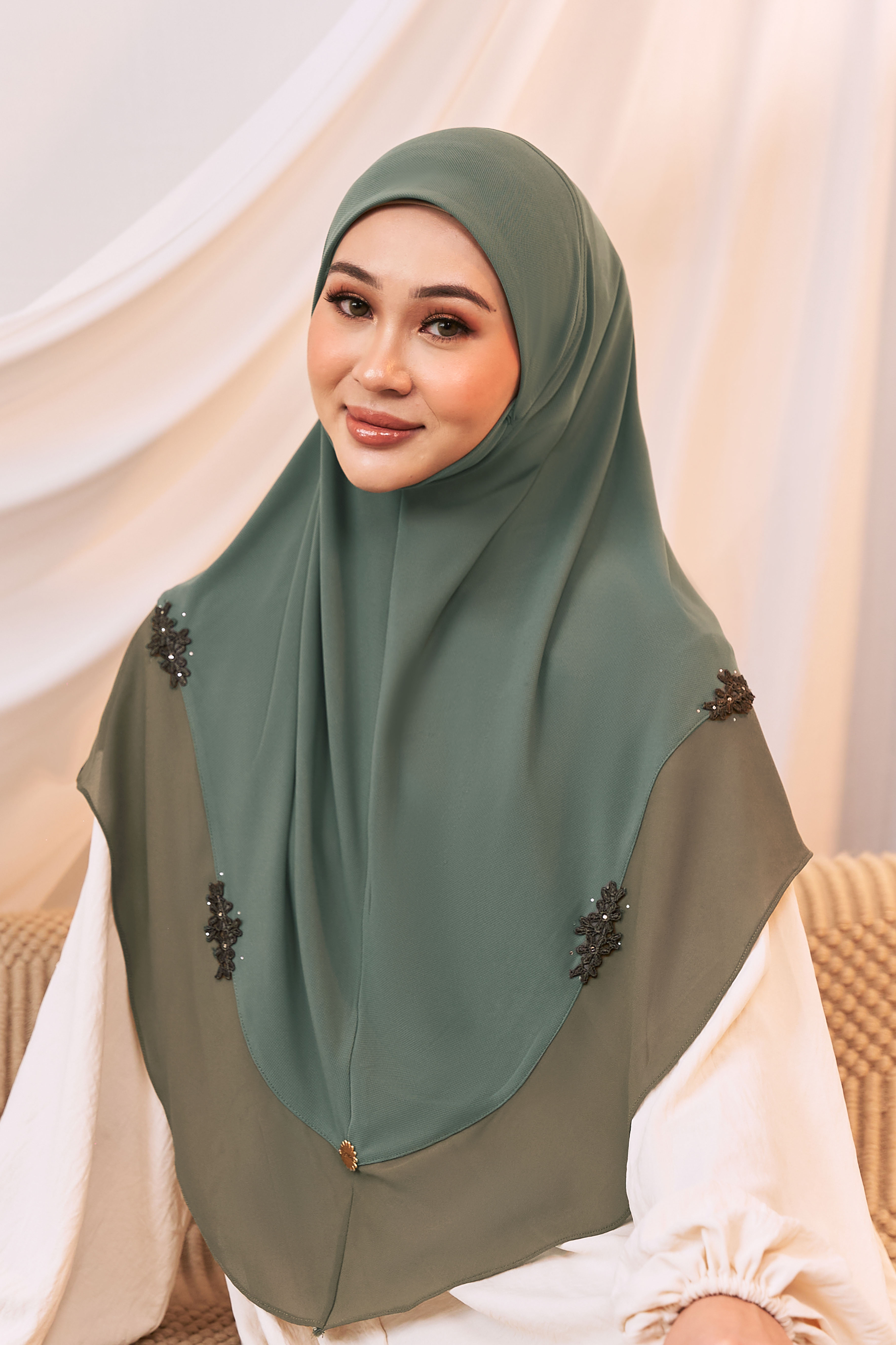 JIWA Tudung Sarung in Dusty Green