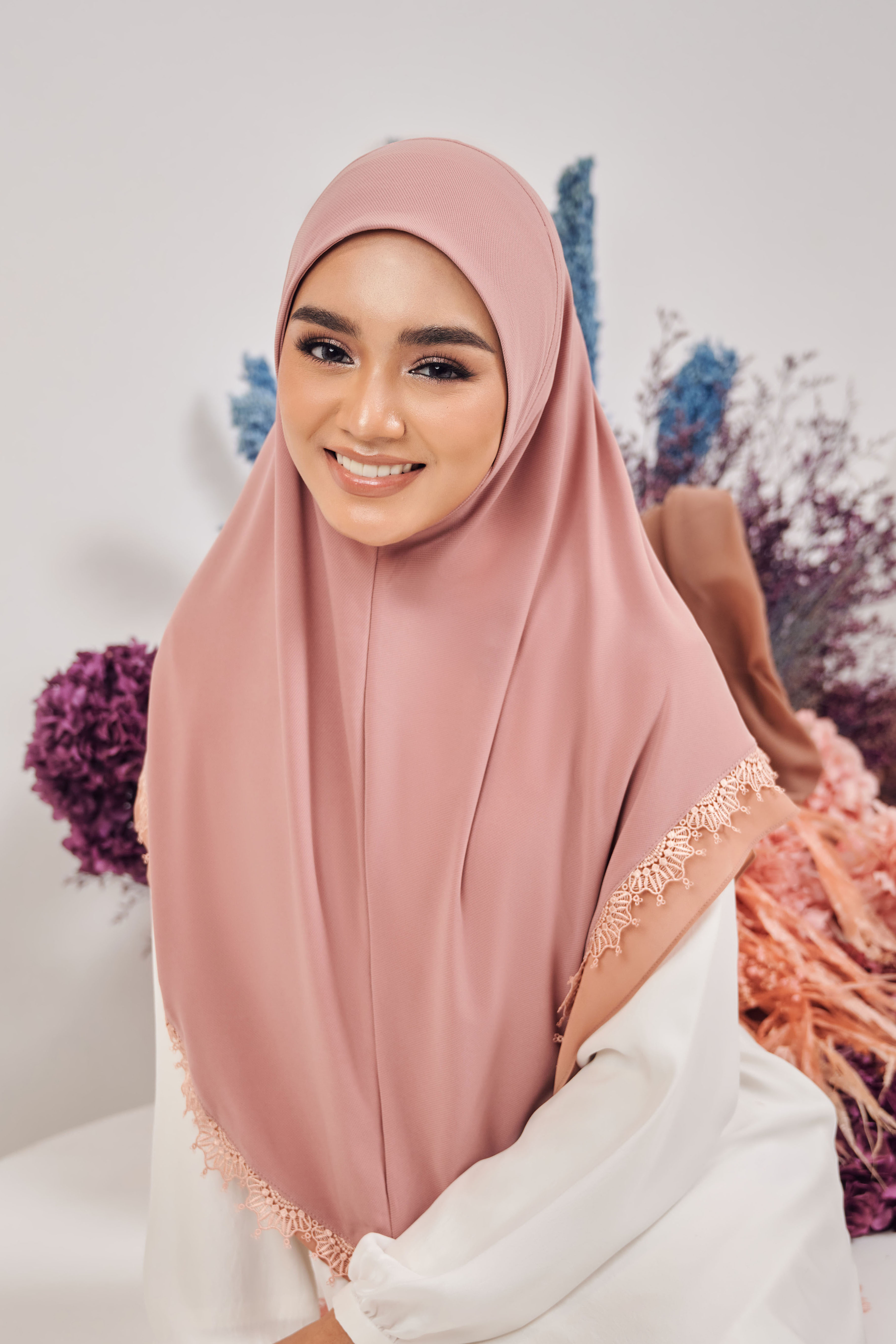 Indah Tudung Sarung in Dusty Salmon