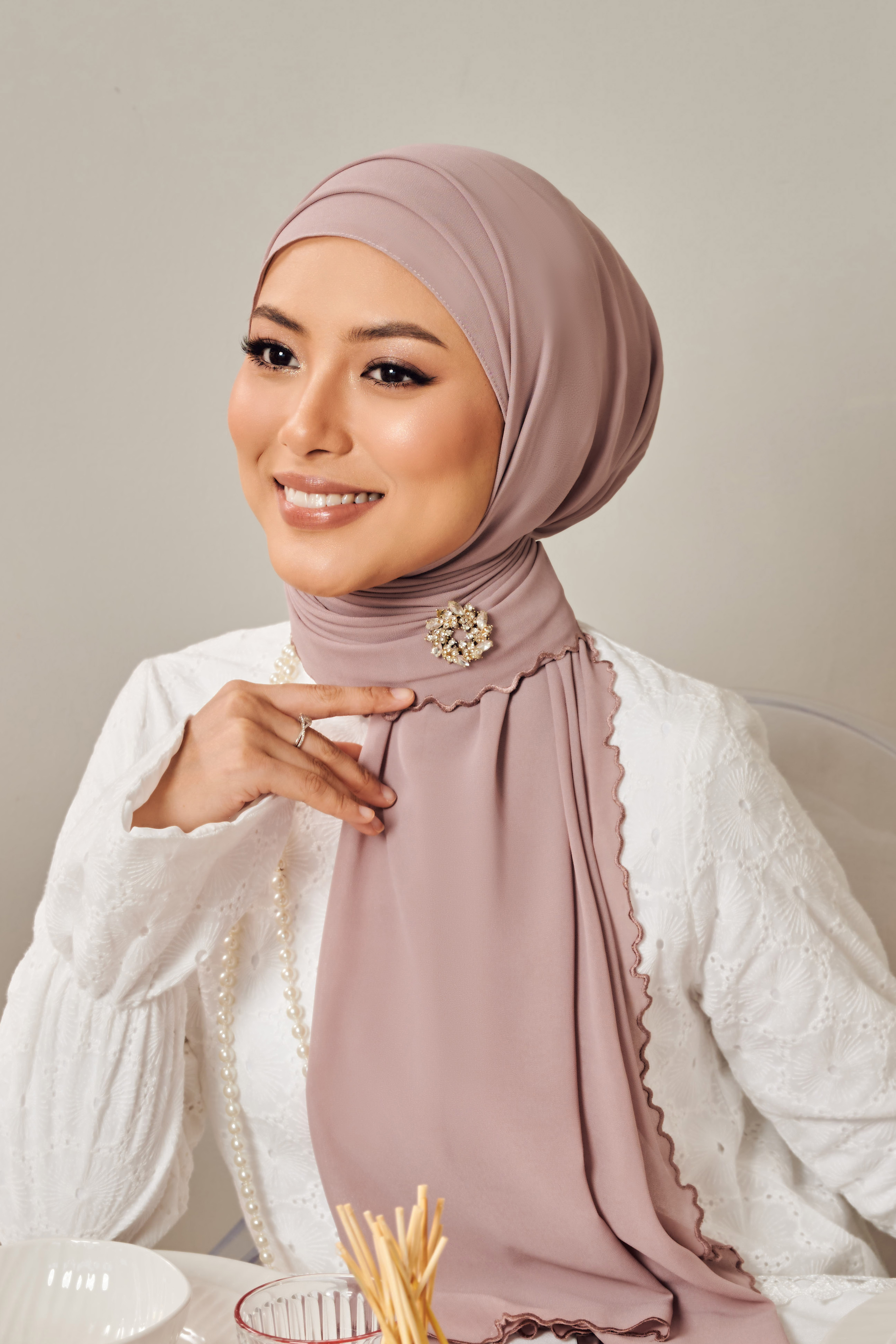 (AS-IS) ISRA Sulam Shawl in Dusty Purple