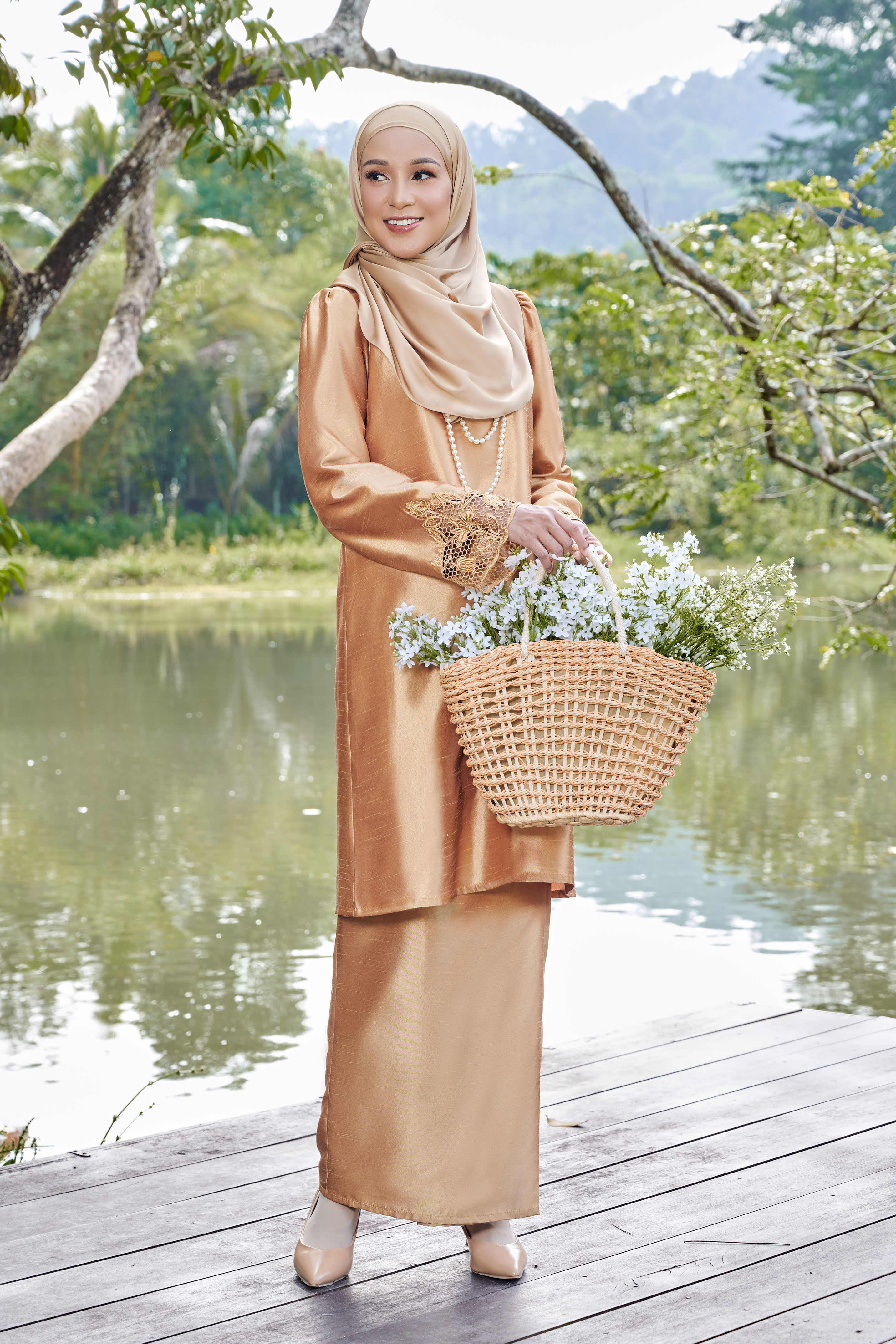 (AS-IS) Adara Kurung in Golden Bronze