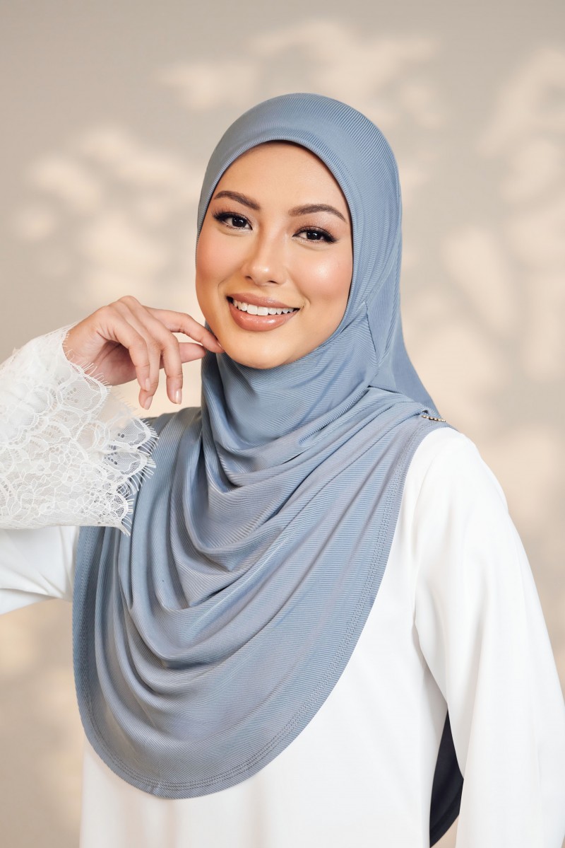 (AS-IS) Mega Tudung Sarung in Dusty Blue
