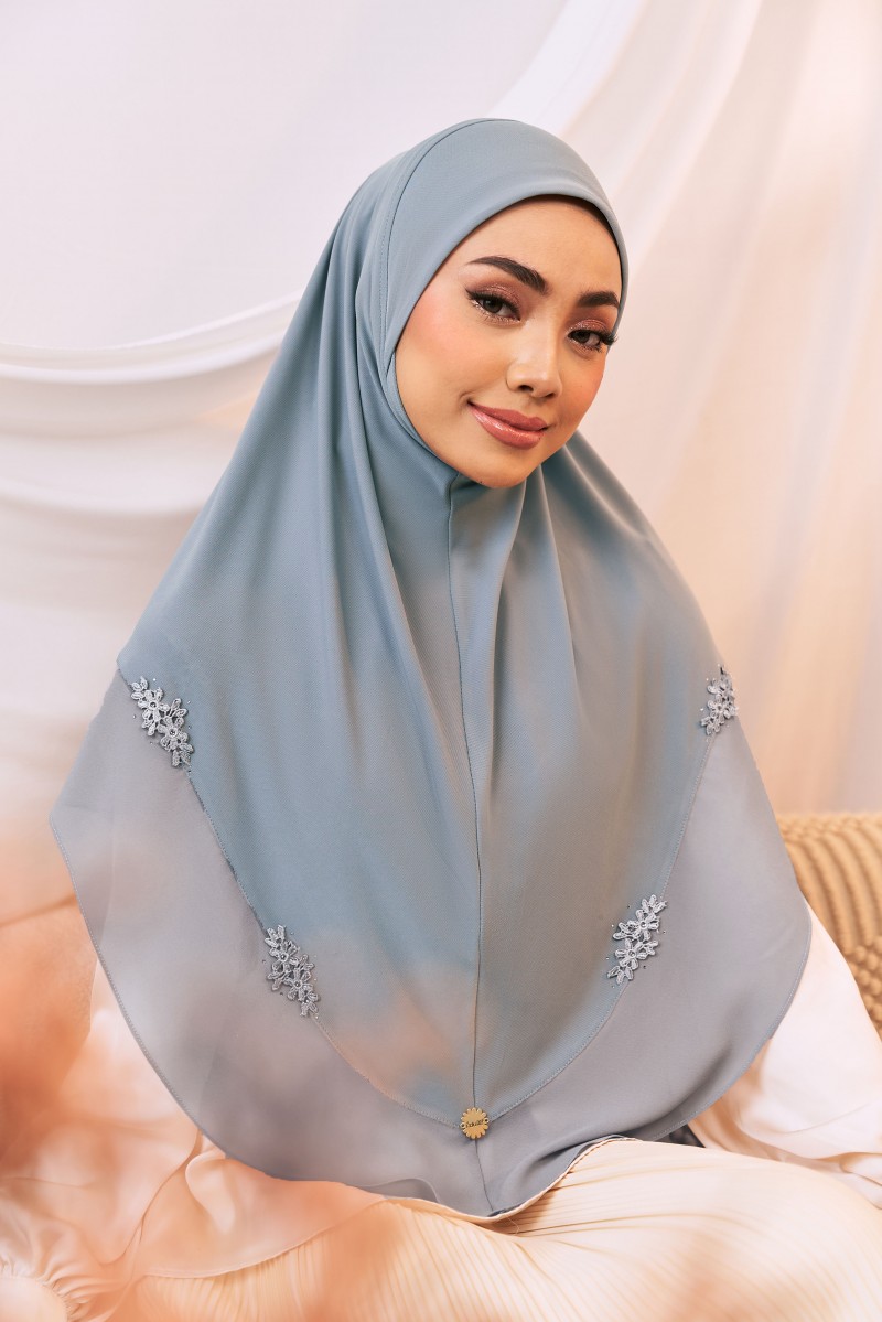 JIWA Tudung Sarung in Dusty Blue