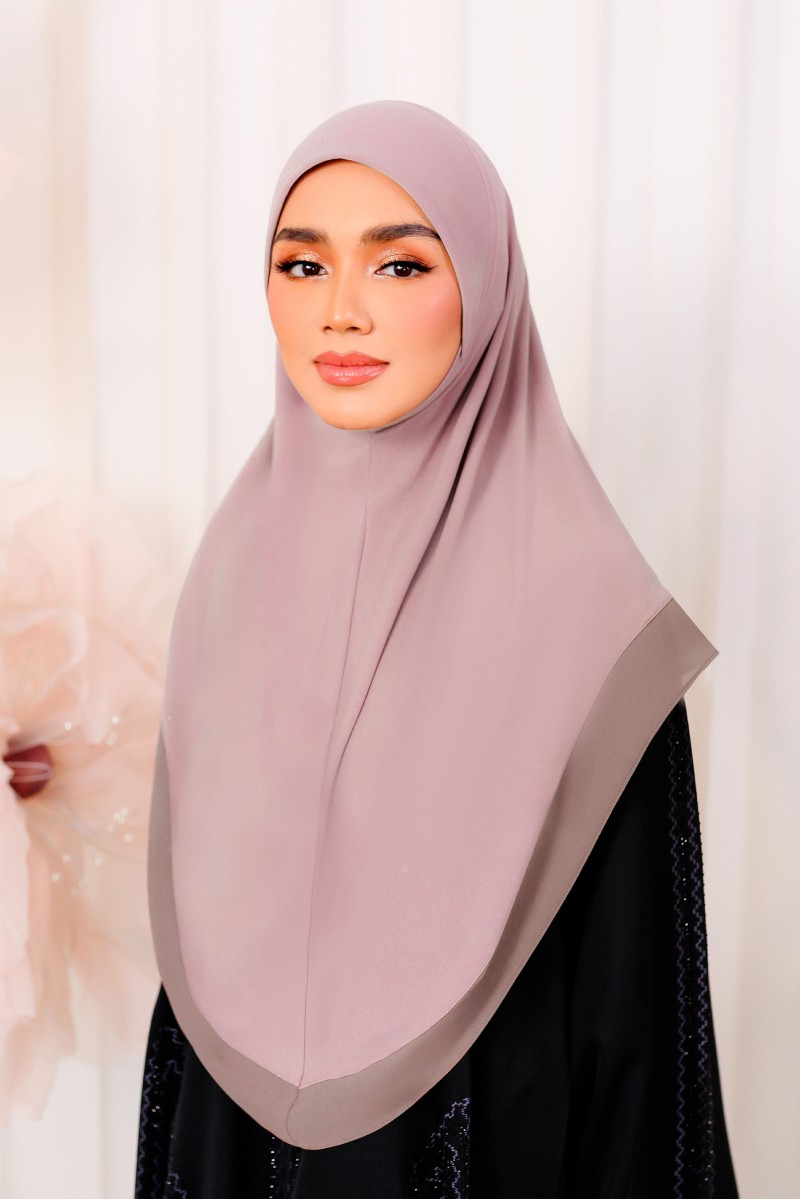 Indah Basic Tudung Sarung in Dusty Pink