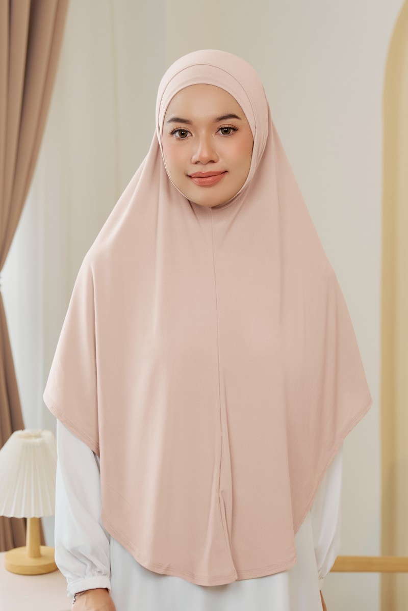HAURA Tudung Syria in Blush Pink
