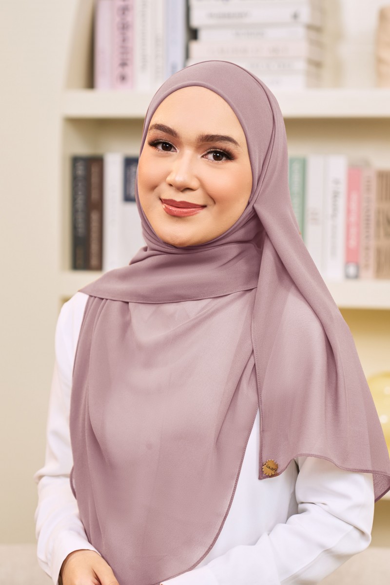 ADINA Instant Shawl with attached inner in Dusty Purple