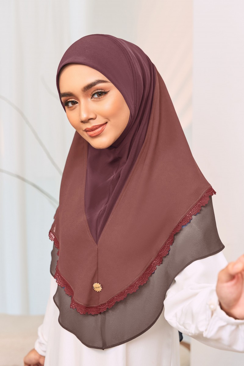 (AS-IS) WARDA Tudung Sarung in Dusty Red