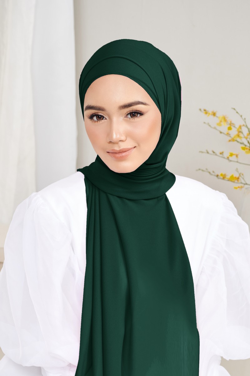 Jenna Long Shawl Square End in Emerald