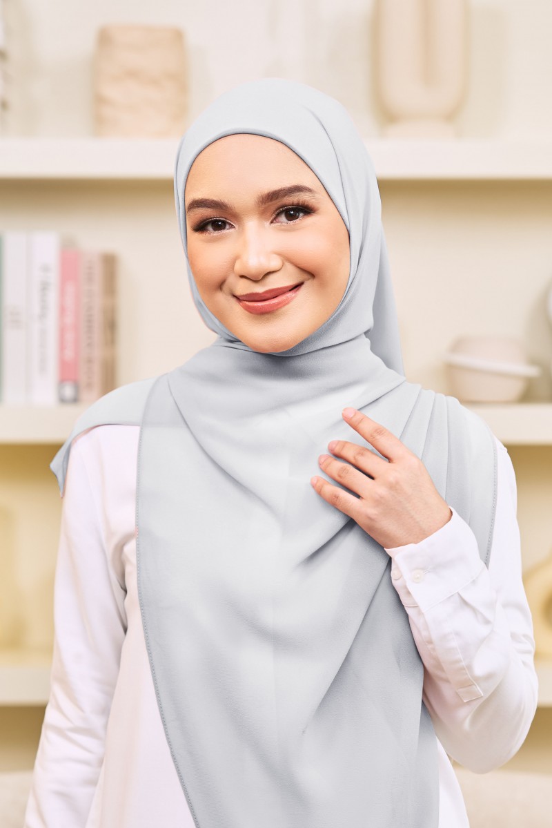 ADINA Instant Shawl with attached inner in Blue Grey