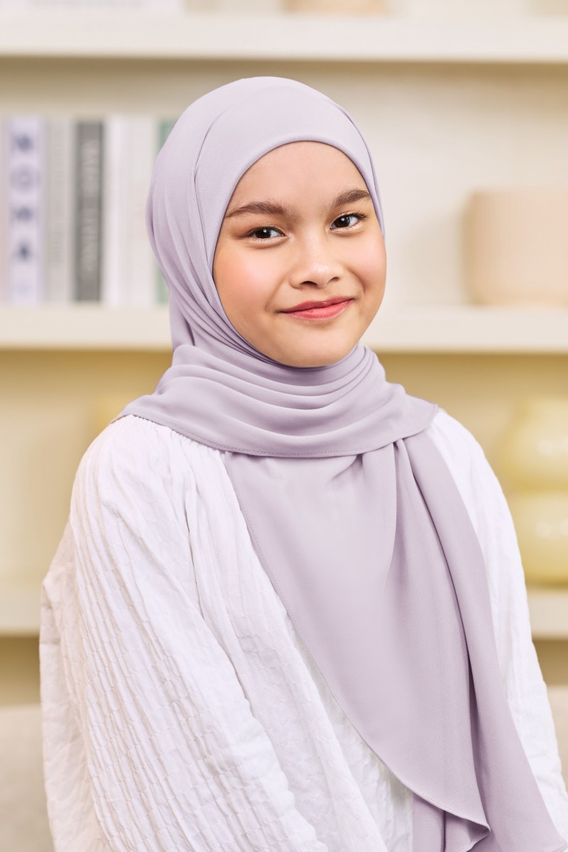 ADINA Girl Instant Shawl with attached inner in Lavender