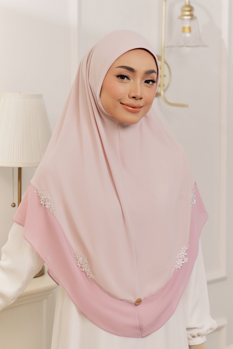 JIWA Tudung Sarung in Light Pink