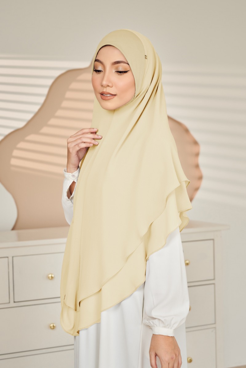 (AS-IS) Nageena Khimar in Pale Yellow