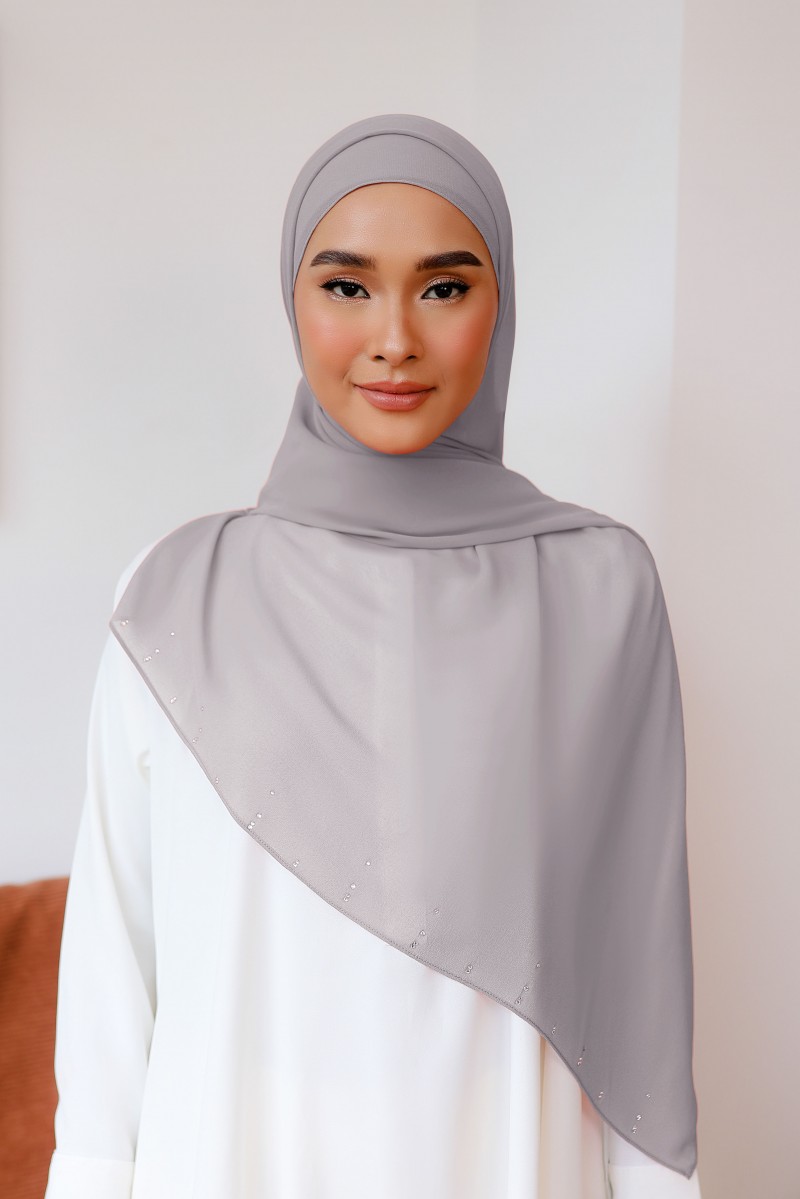 VIDA Diamante Long Shawl in Smokey Purple