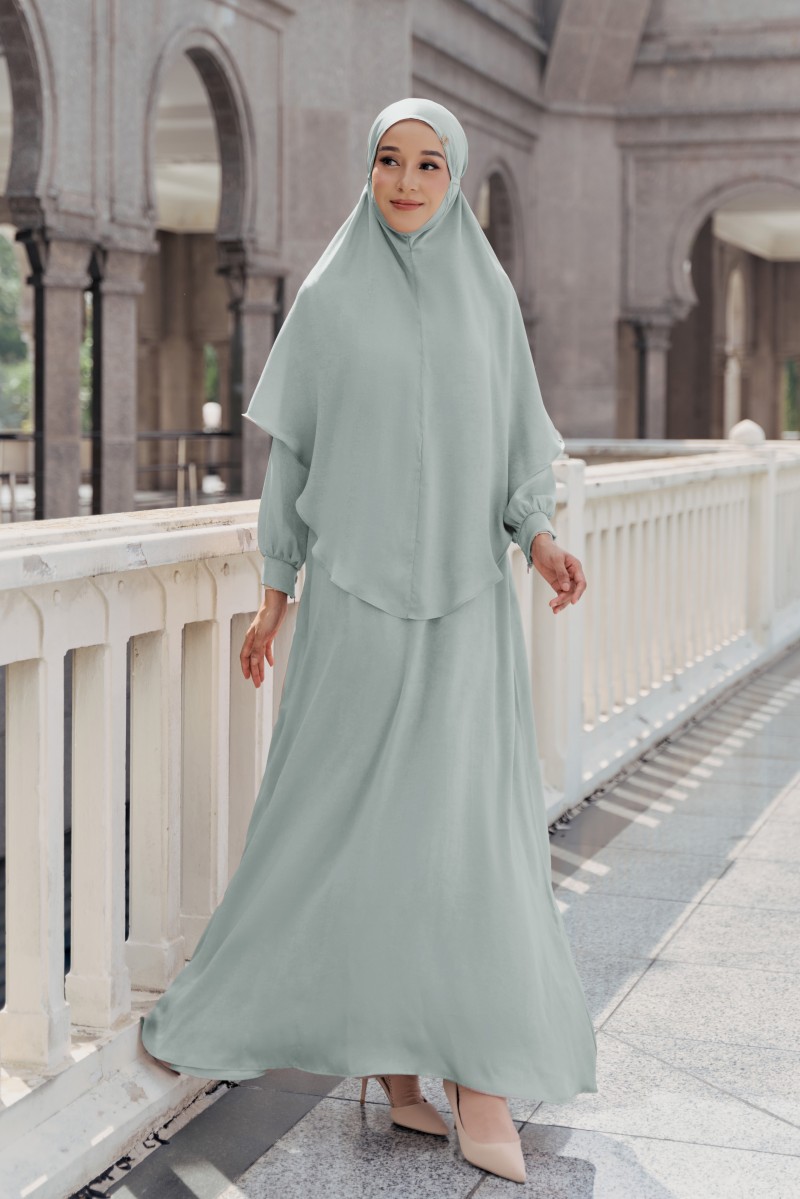 ZARIA SET with Khimar in Soft Mint
