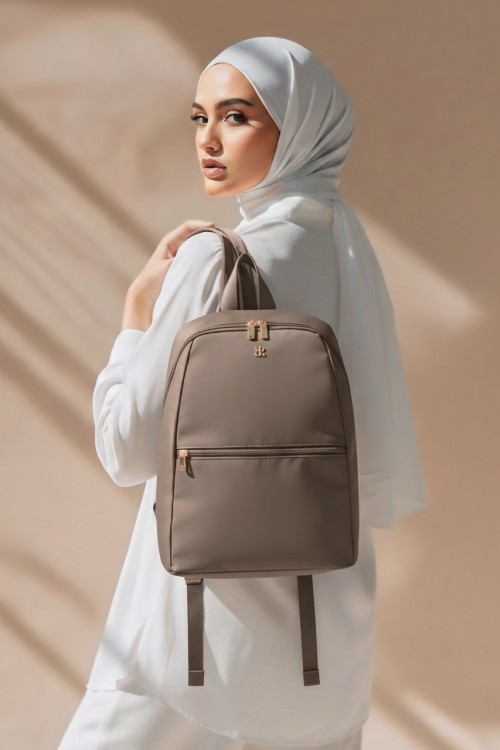 AUREA Foldable Backpack in Taupe