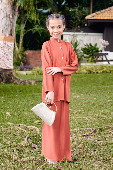 Lalita Kurung Girl in Brick Orange