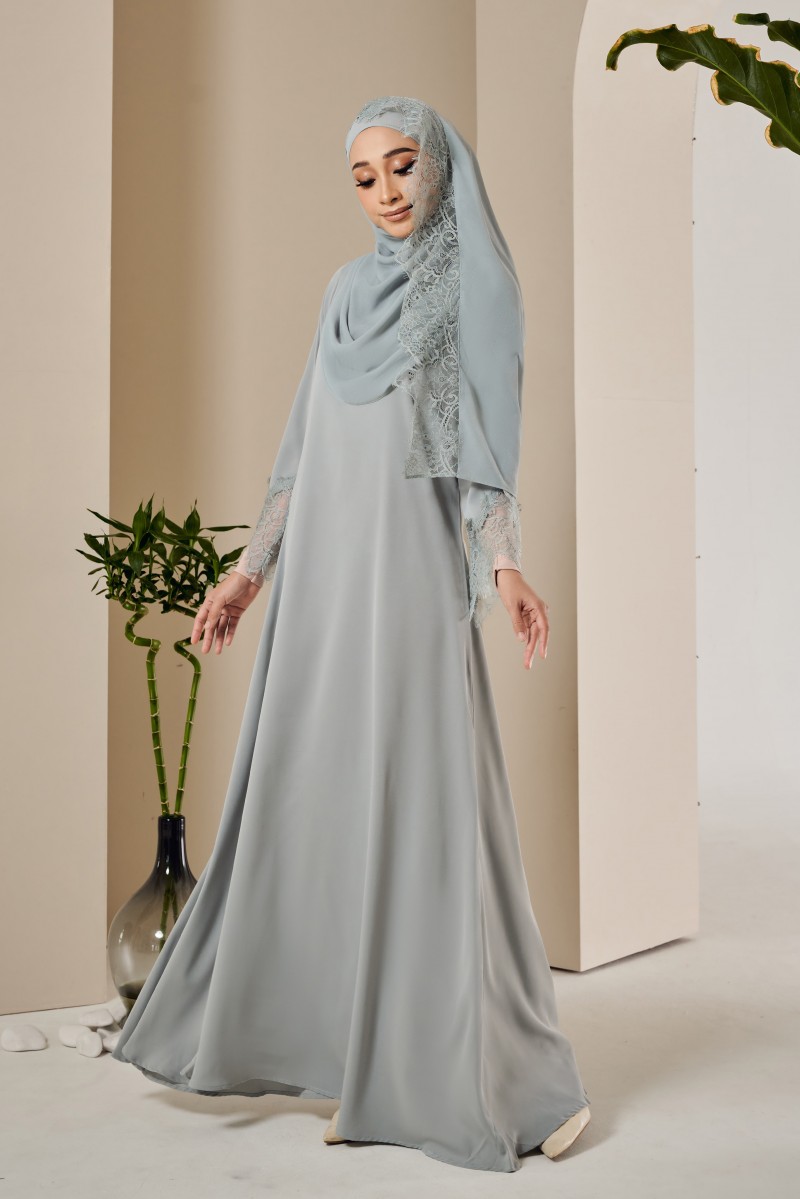 (AS-IS) AMIA Abaya in Dusty Blue