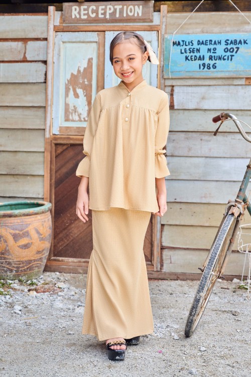 Gita Kurung Girl in Custard