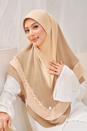 HUMRA Slip On Hijab in Sand Nude