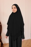 Nageena Khimar Crochet in Black