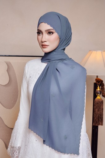 Widuri Shawl Sulam in Ash Blue Widuri Shawl Sulam in Ash Blue