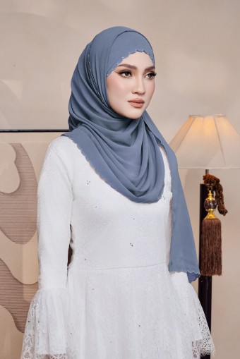 Kaseh Shawl Sulam in Ash Blue Kaseh Shawl Sulam in Ash Blue