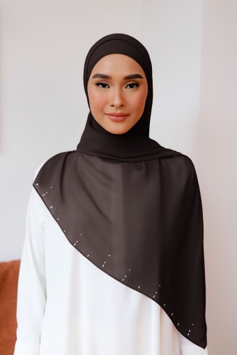 VIDA Diamante Long Shawl in Brown