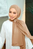 Erika Sulam Shawl in Caramel Brown