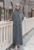 ZARIA SET with Khimar in Dark Grey