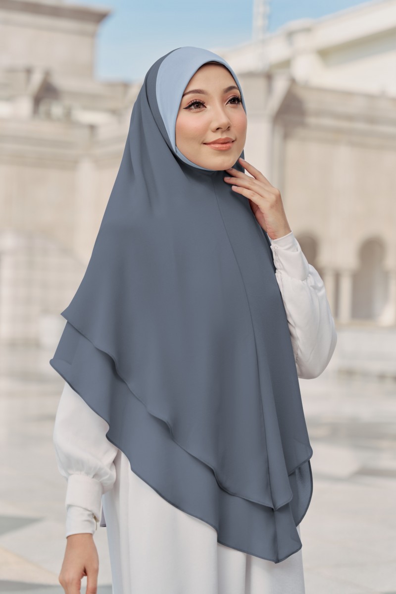 Nageena Khimar 1.0 in Grey Blue