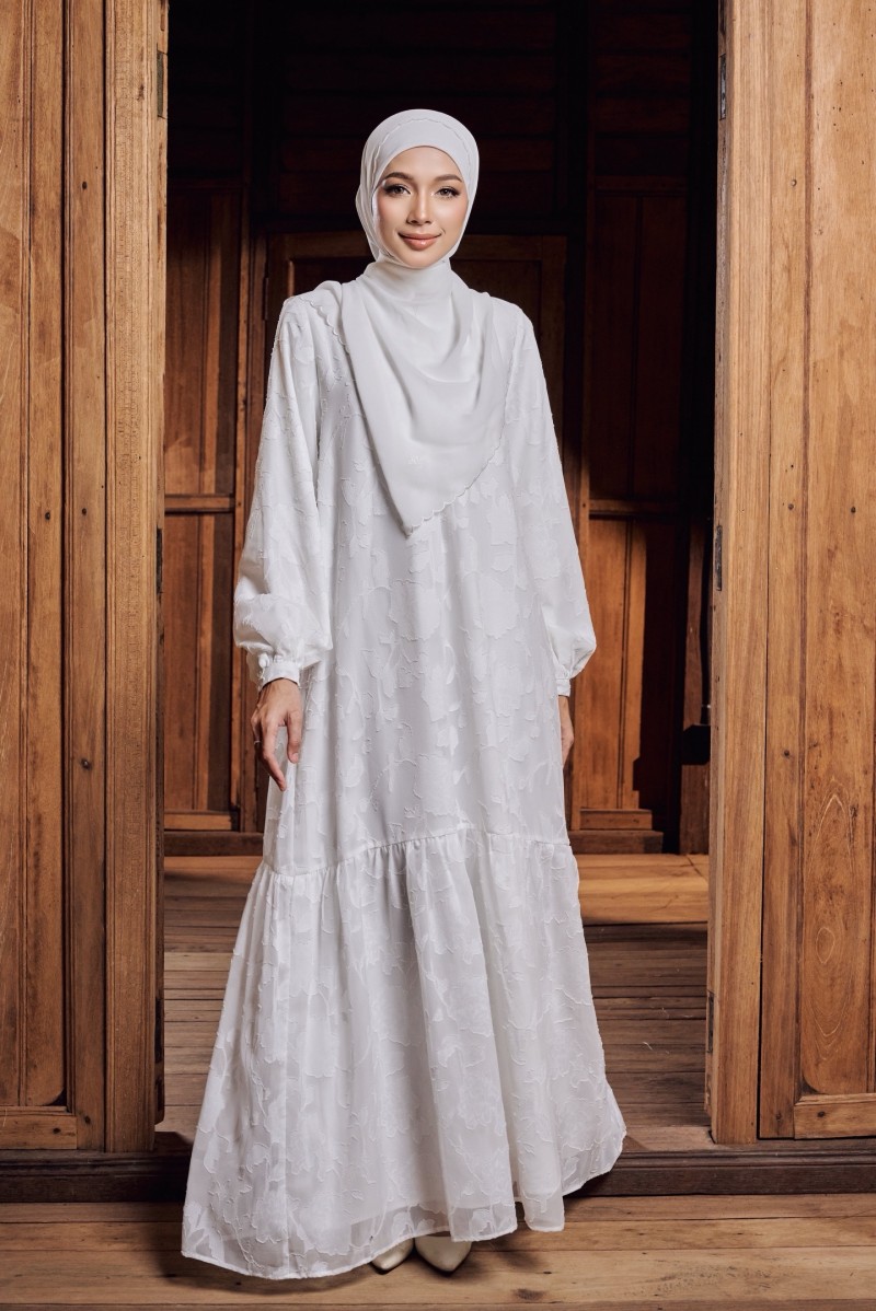 Jannah Dress in Off White