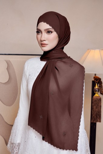 Widuri Shawl Sulam in Rich Brown Widuri Shawl Sulam in Rich Brown