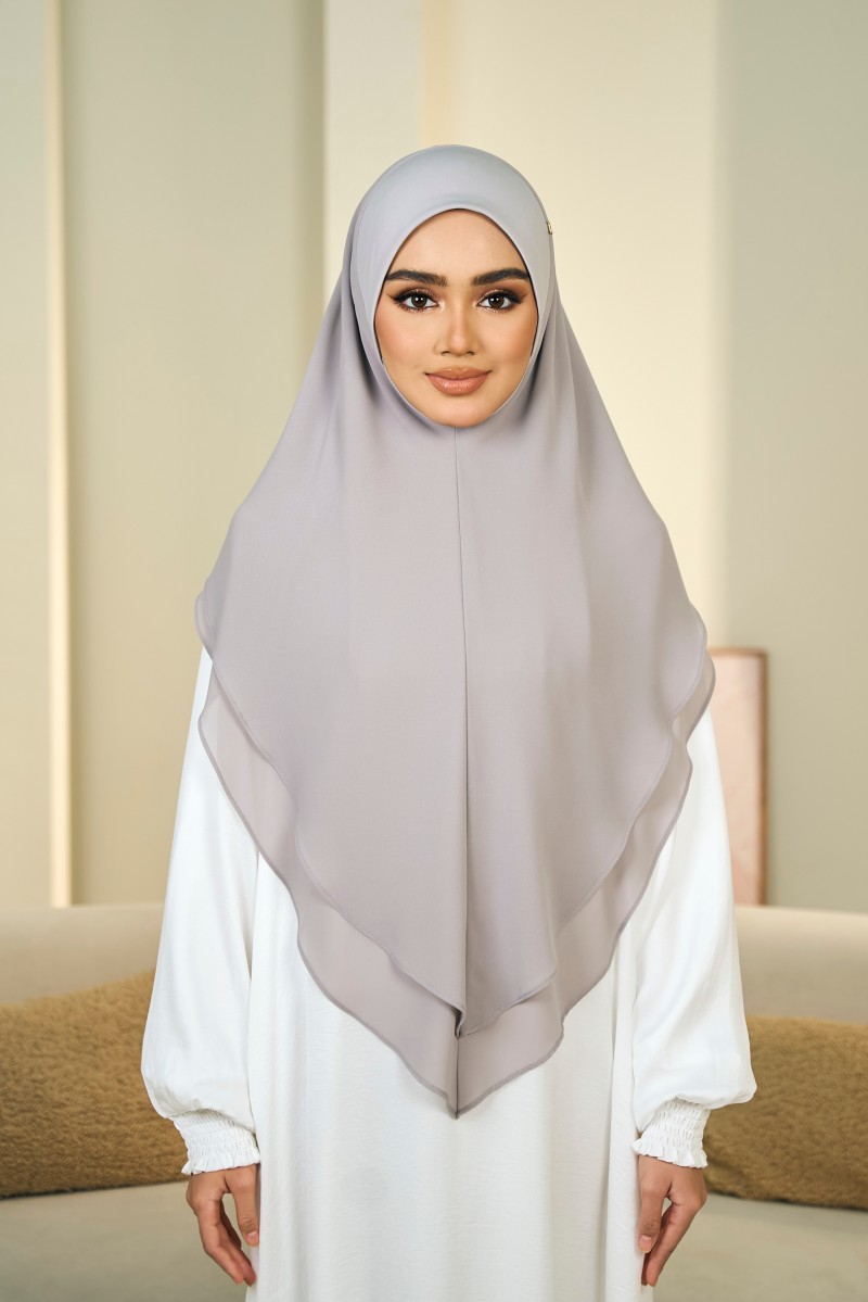 NAGEENA KHIMAR XL In Silver Grey