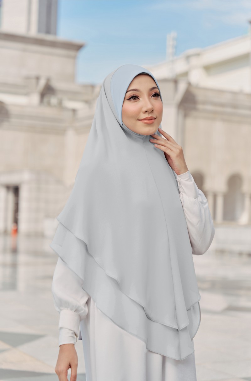Nageena Khimar in Silver Blue