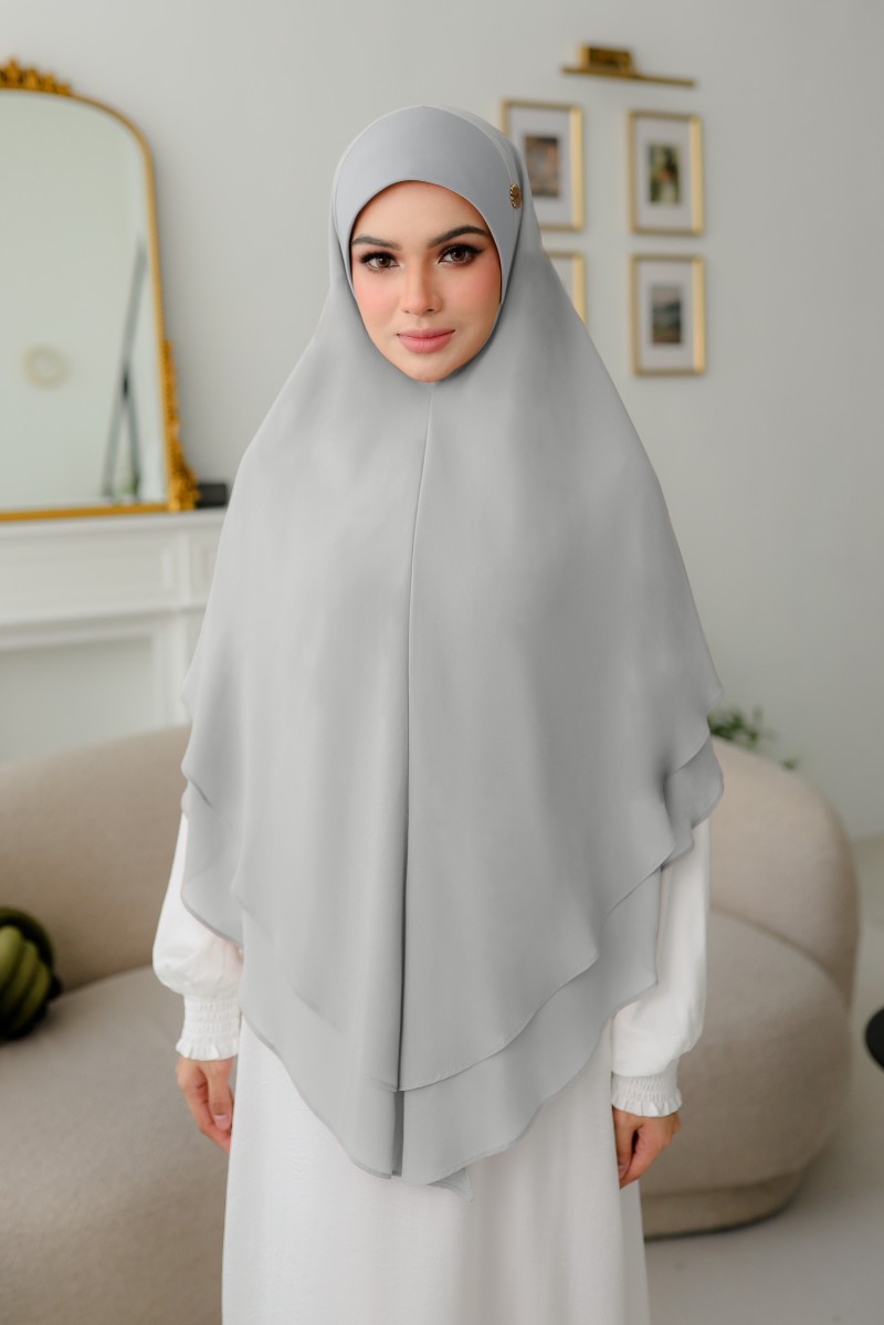 Nageena Khimar 1.0 in Silver Grey