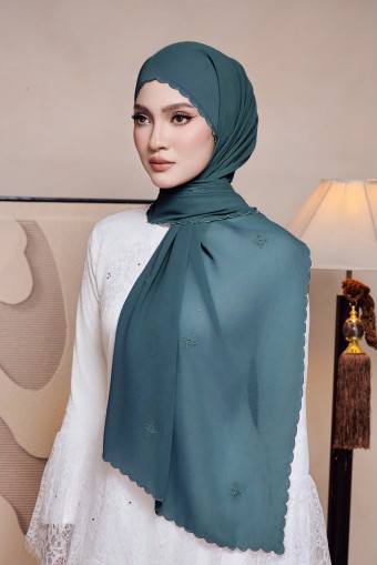 Widuri Shawl Sulam in Teal Green Widuri Shawl Sulam in Teal Green