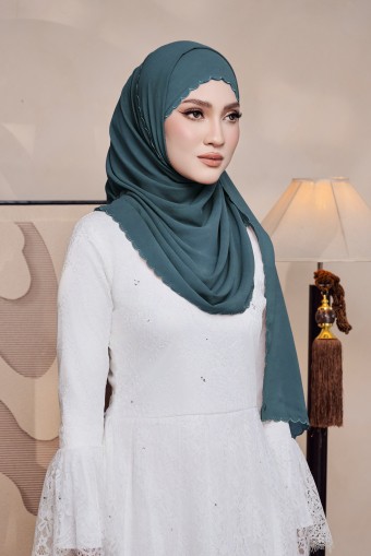 Kaseh Shawl Sulam in Teal Green Kaseh Shawl Sulam in Teal Green