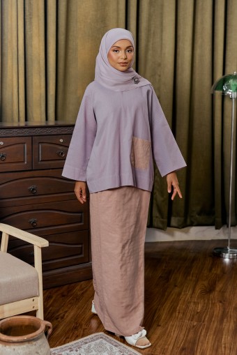 NELYA Kurung in Yam Purple