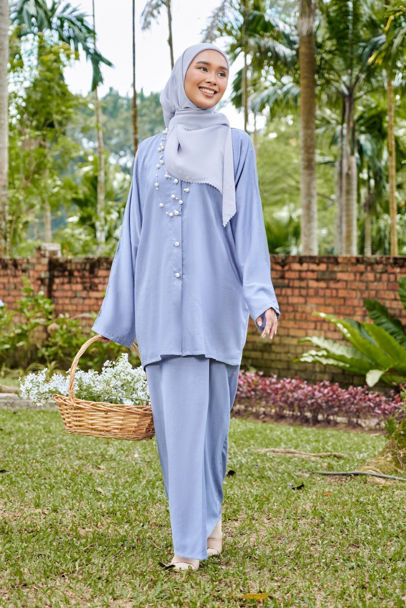 Lalita Kurung in Chalk Blue