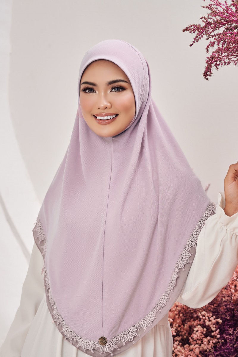 Indah Tudung Sarung in Dusty Purple