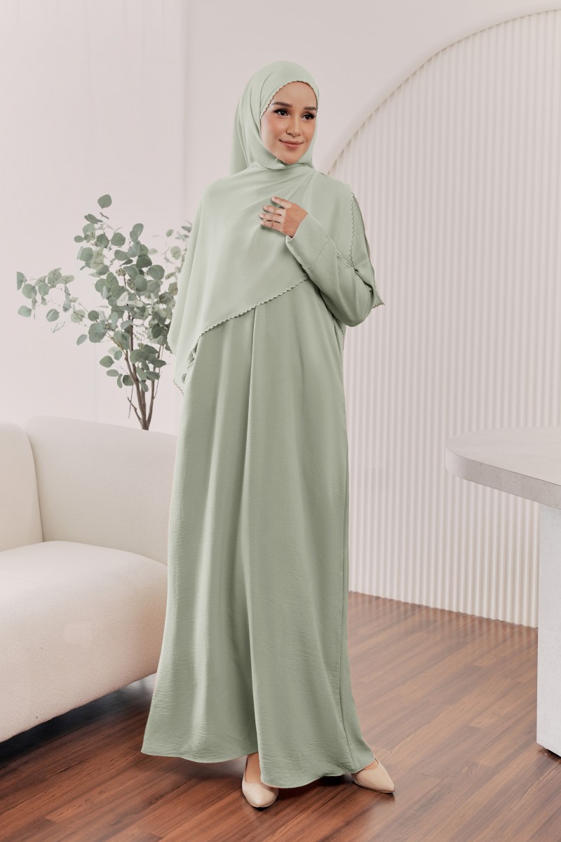 BELVA Kaftan in Soft Green