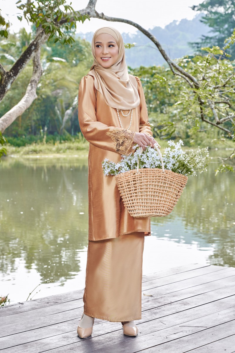 Adara Kurung in Golden Bronze